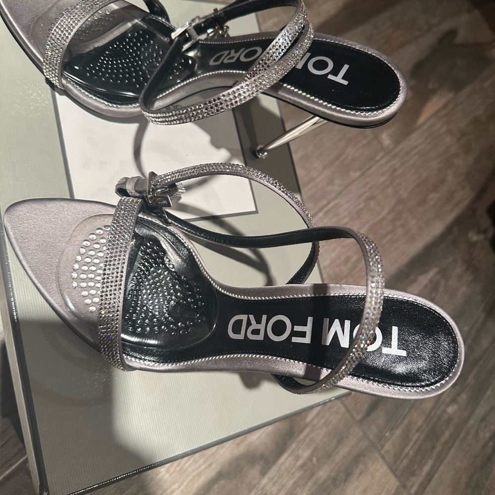 Tom Ford Metallic Strappy Heels